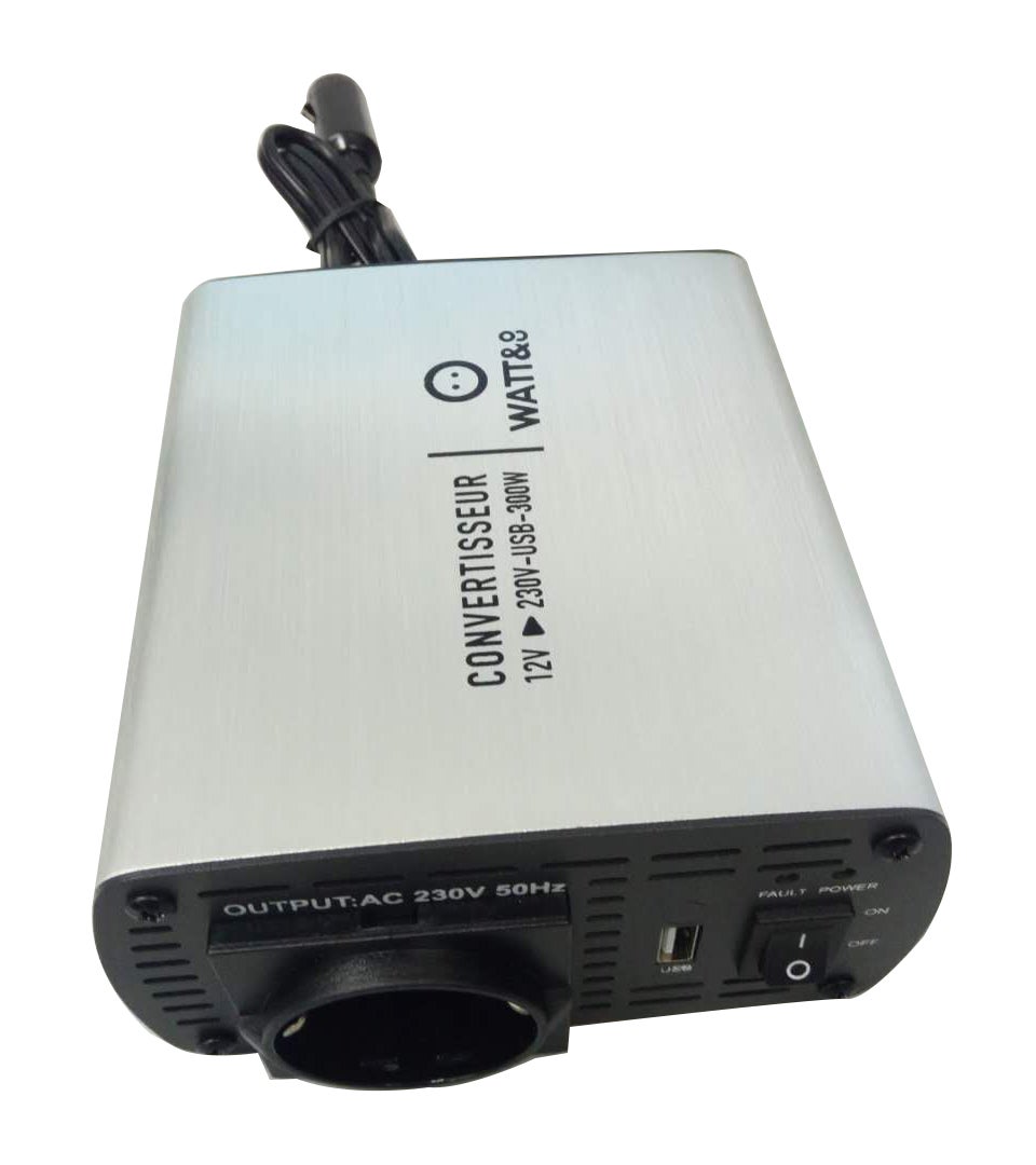Convertisseur Tension HTC 12/24V Vers 220V 200W Avec Prise USB - Fiable Pour Routiers