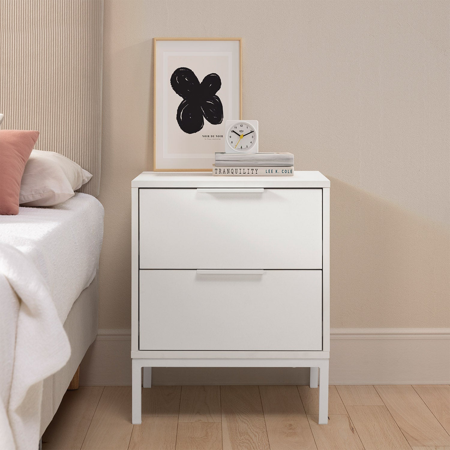 Mesita de noche Auri 2 cajones color Blanco - 2