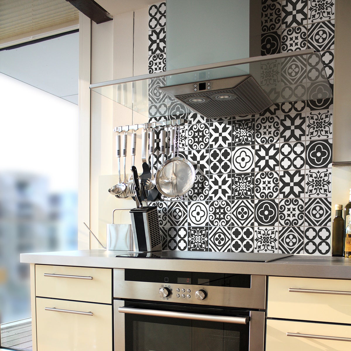 9 adesivi piastrelle di cemento azulejos lenzo - Sticker adesivo - adesivi murali - 9stickers15x15cm - 5