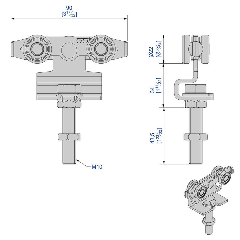 Lot de 2 montures en acier zingué pour SLID'UP 2000 - 80 kg - 3