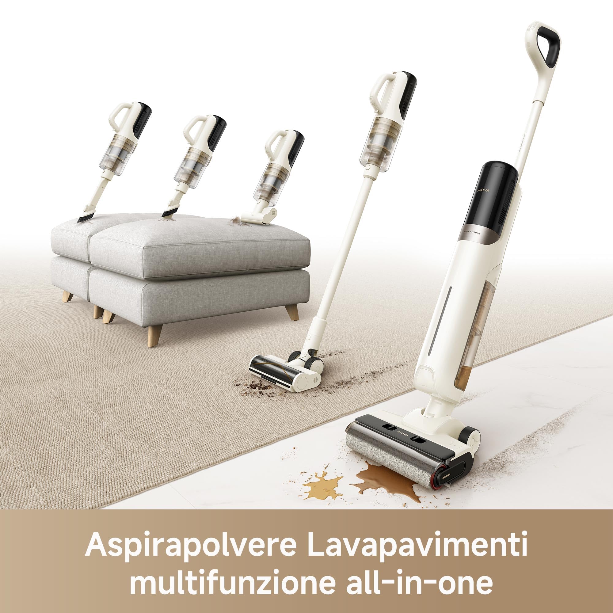 Mova K30 Mix HMV24A, Wet&Dry, White, 300 W, 1100 milliliters, 76 decibeles - 2