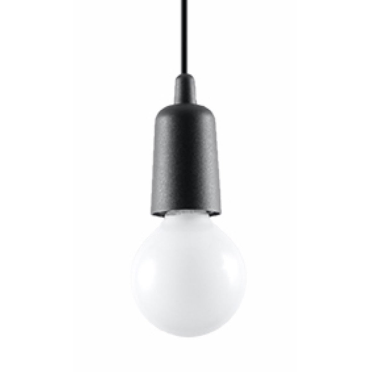 Lampa sufitowa wisząca Diego czarna 1xE27x60W wym: 100 x 10 x 10 cm tworzywo sztuczne Sollux Lighting