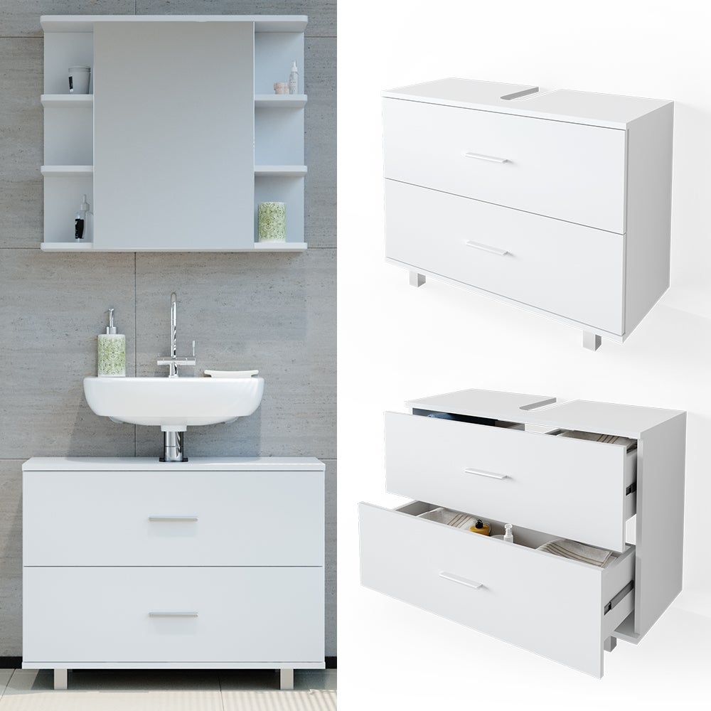 Vicco Mobile sottolavabo per bagno Ilias, Bianco, 80 x 60.8 cm - 2