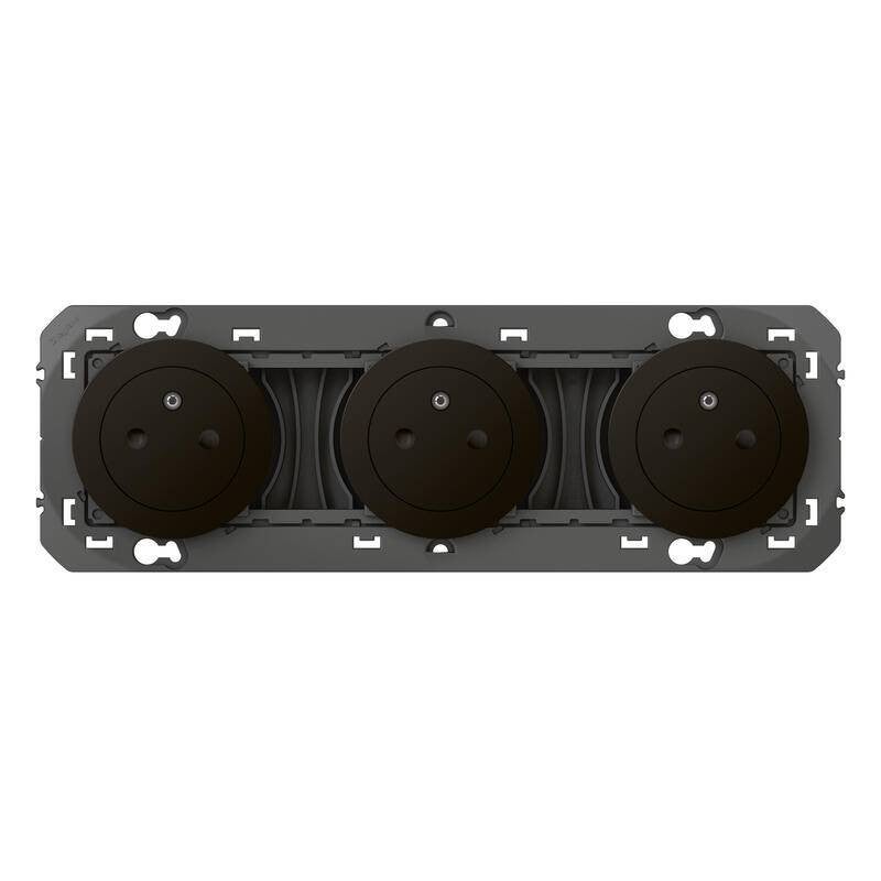 Triple prise de courant Dooxie Legrand - 2P+T - 16A - Noir mat - 2