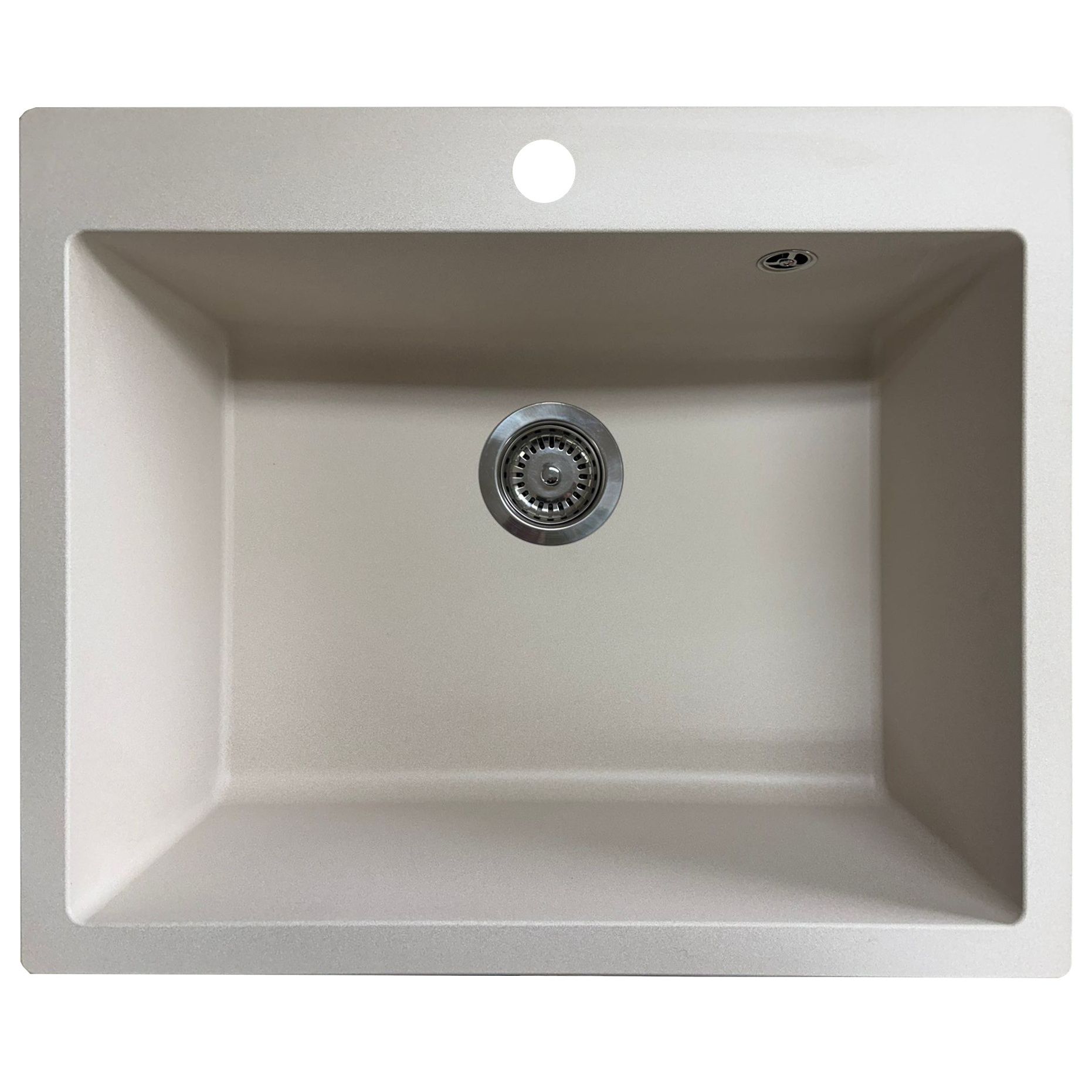 Fregadero de un seno beige sobre encimera- zentia 6050 - mueble 60 cm