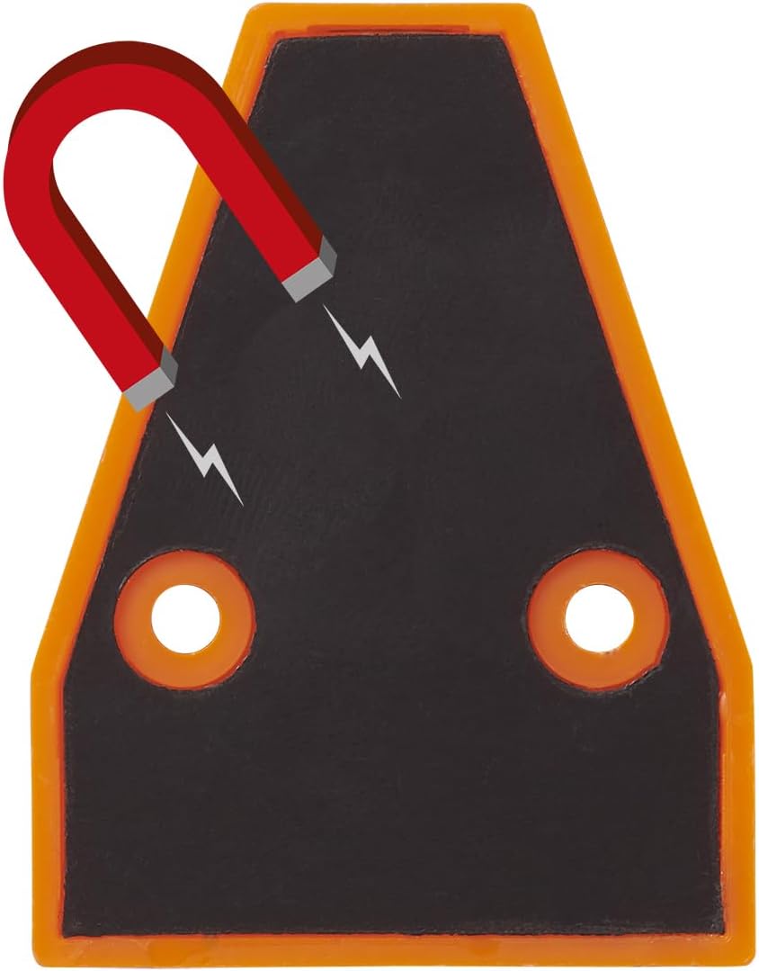 Poziomica miniaturowa, poziomica trójkątna z magnesem, poziomica magnetyczna T, pomarańczowa - 4