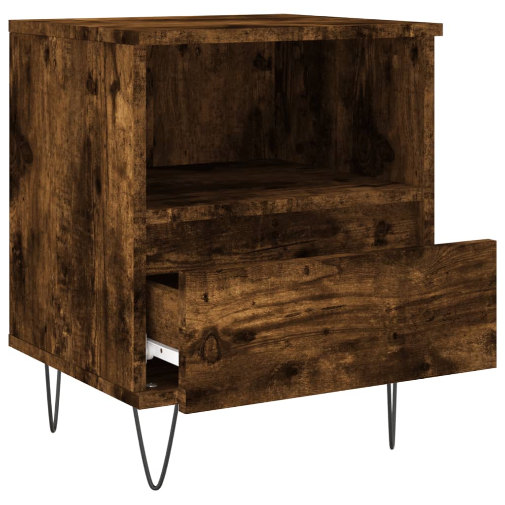 Maison Exclusive - Table de chevet chêne fumé 40x35x50 cm bois d’ingénierie - 5