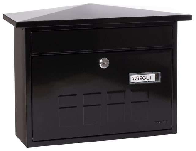 Boîte aux lettres en acier noir de 27,5x41x10 cm