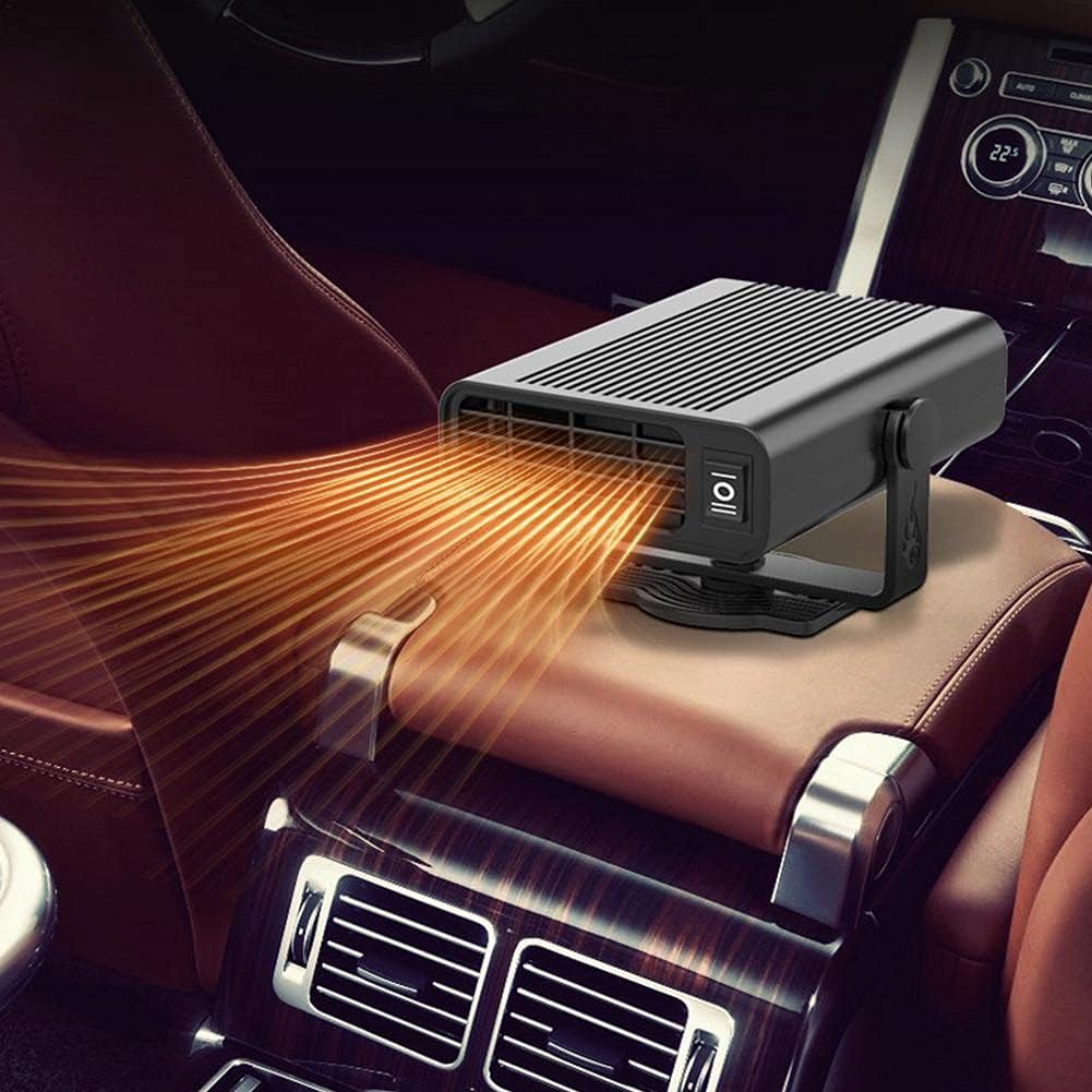 Nagrzewnica samochodowa, 12 V 150 W, szybkie nagrzewanie i rozmrażanie, obrotowy wtyk zapalniczki 360 stopni, czarny - 3