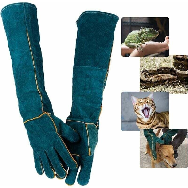 Gants De Protection Anti-Morsures Pour Animaux - Cuir PU, Résistants Aux Égratignures