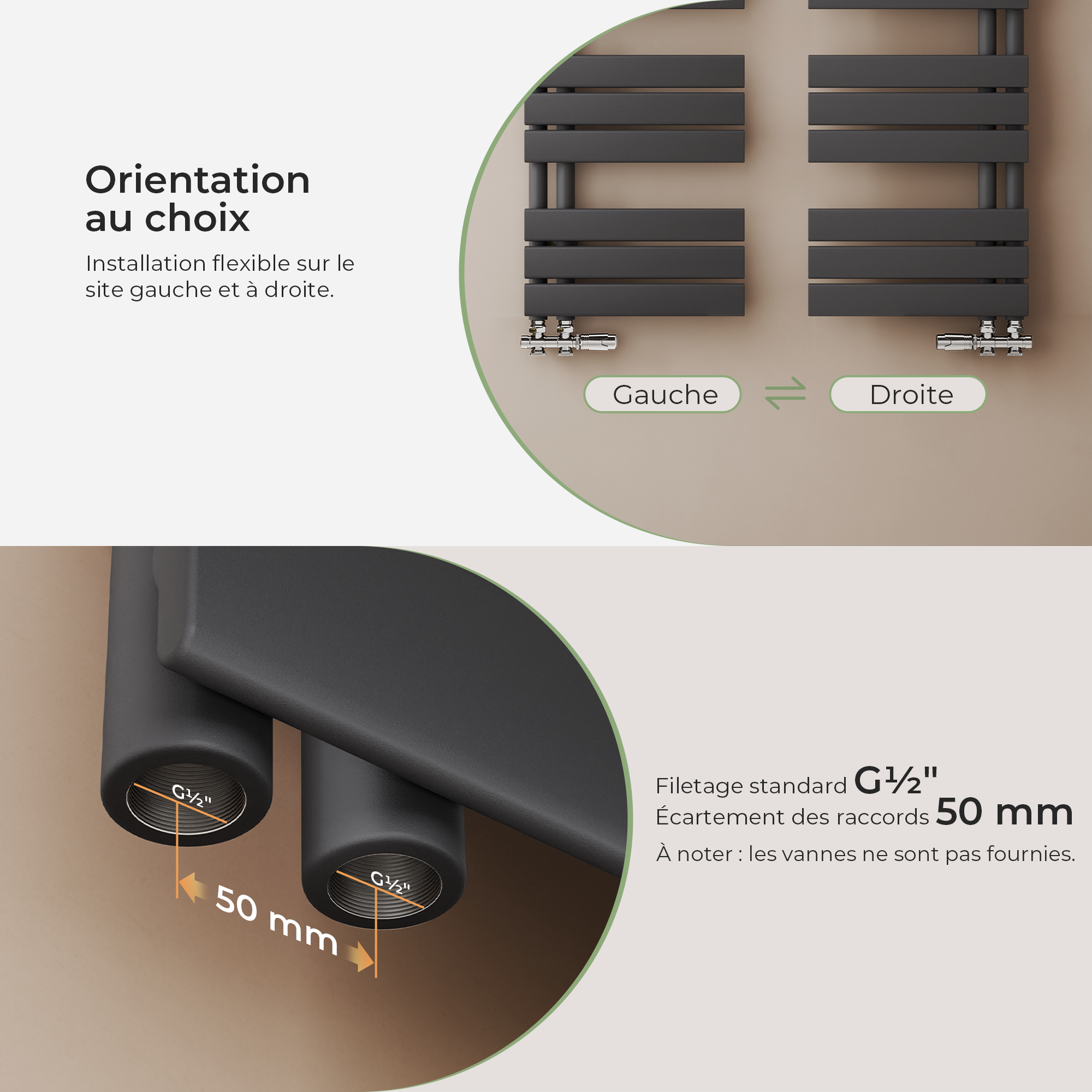 Scaldasalviette ad acqua calda Radiatore ad acqua calda in acciaio Antracite 1599x400mm 718 Watt - 3