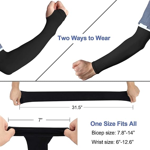 Manchons bras homme femme, protection anti-UV UPF50+, trou pouce antidérapant, rafraîchissant pour gaming et sport compression - 4