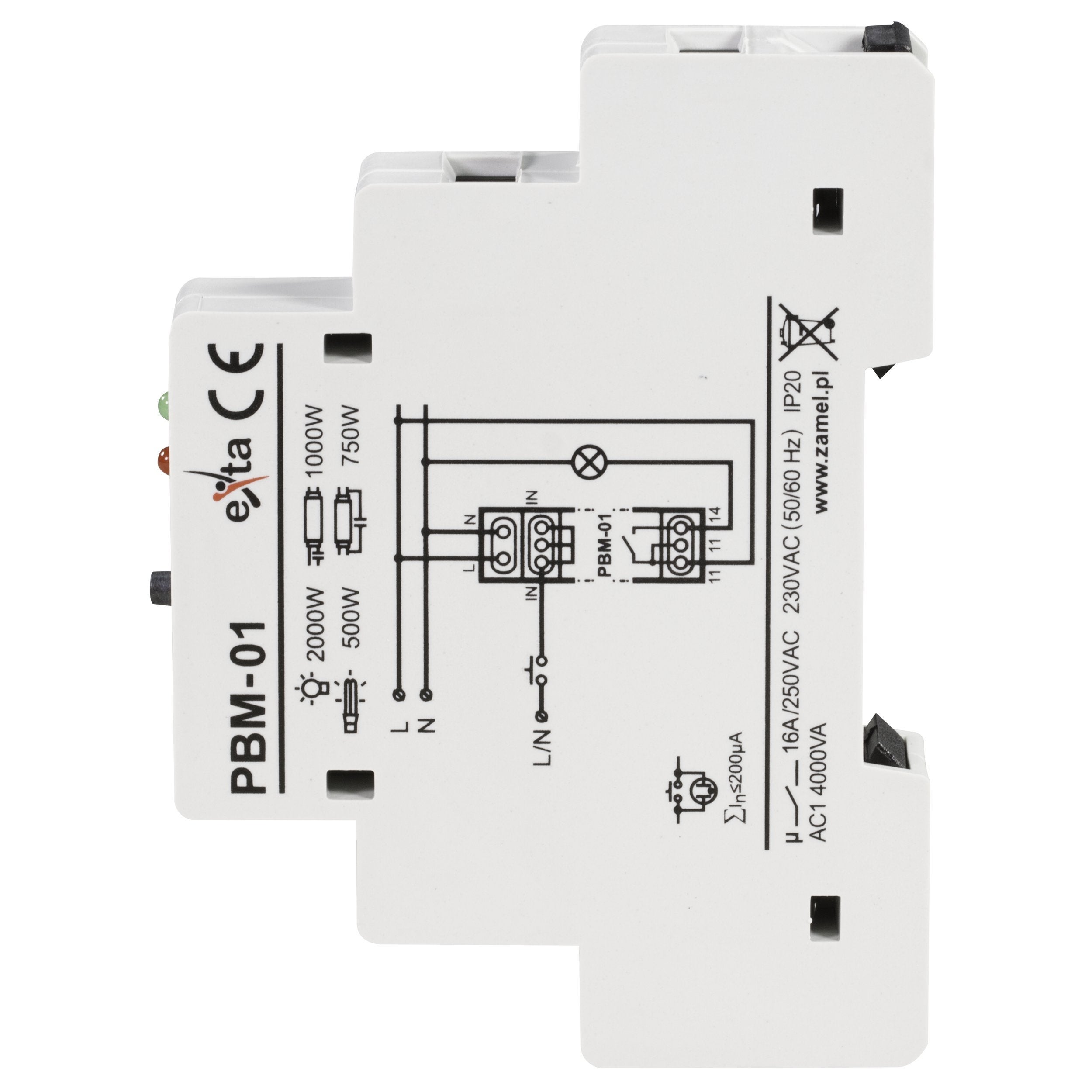 EXTA PBM-01 BISTABLE Relay, 230 V, Bianco - 4