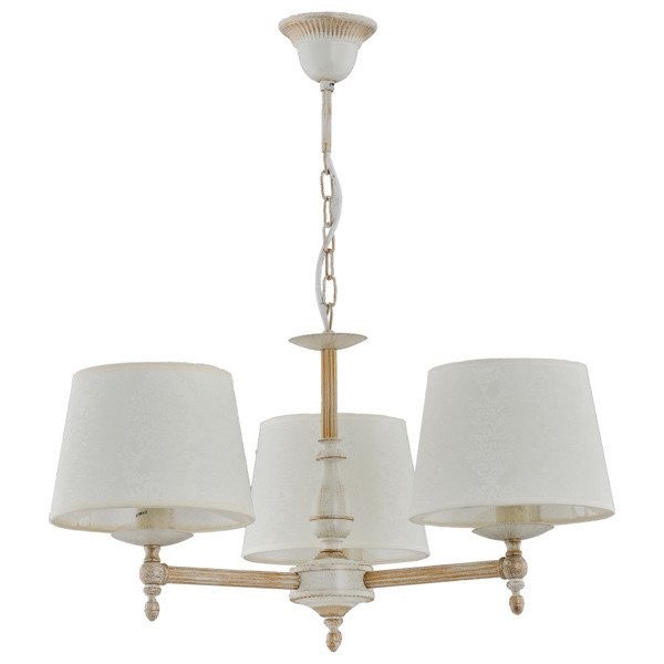 Lampa wisząca Roksana biała 3xE14x10W styl klasyczny wym: 60 x 55 x 55 cm metal Alfa