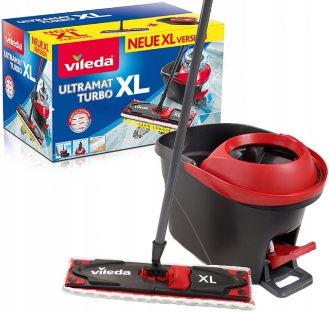 Vileda UltraMax Secchio Con Strizzatore Rimovibile Per Mocio Piatto, Mani Asciutte, Pulizia Profonda