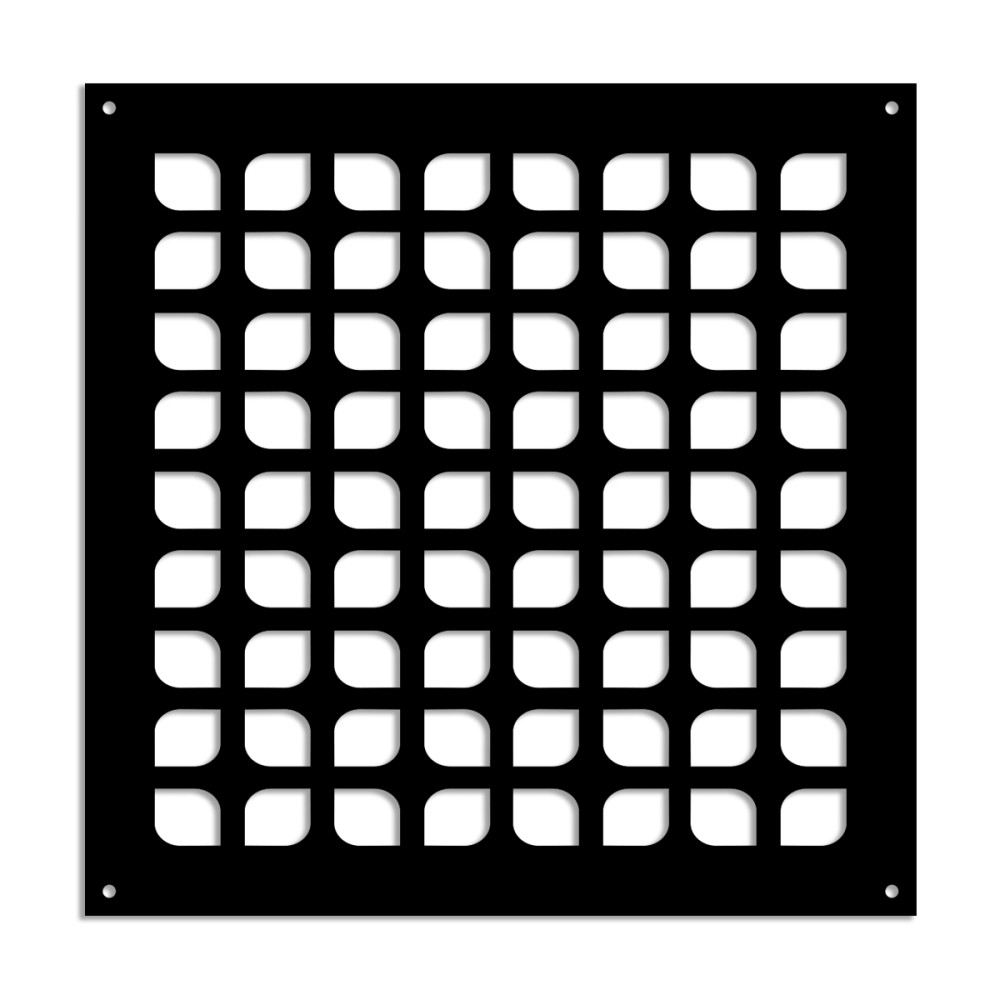 GOTOWANIE - Panel perforowany z PVC - Parasol przeciwsłoneczny - Rozmiar 73x73 cm - Grubość 1 cm - Kolor CZARNY
