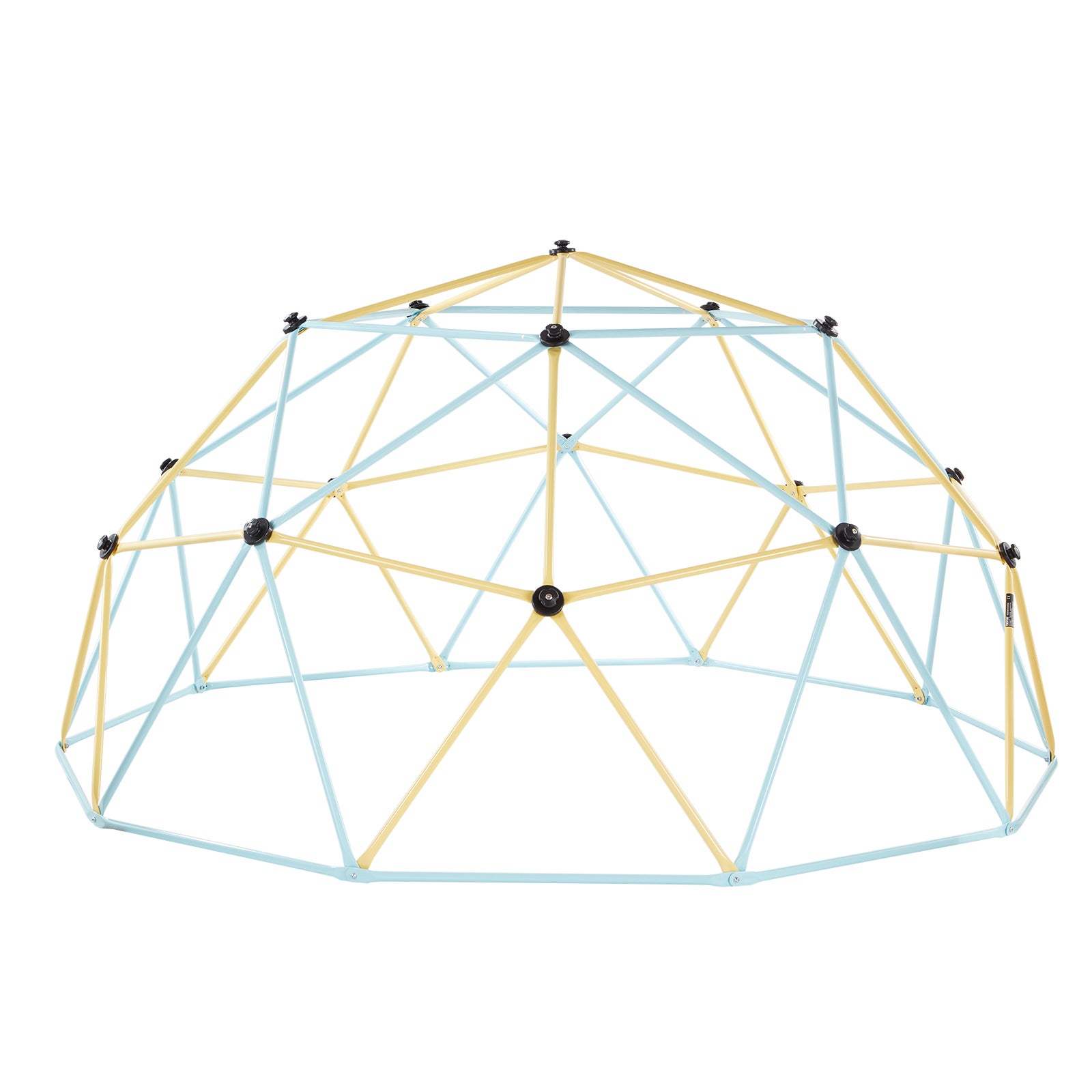 Dôme d'Escalade Géométrique 305 cm,VEVOR Cage à Grimper avec Filet et 2 Ballons de Basket,Cage à Écureuil Solide Charge de 453 kg,Bleu et Jaune - 9