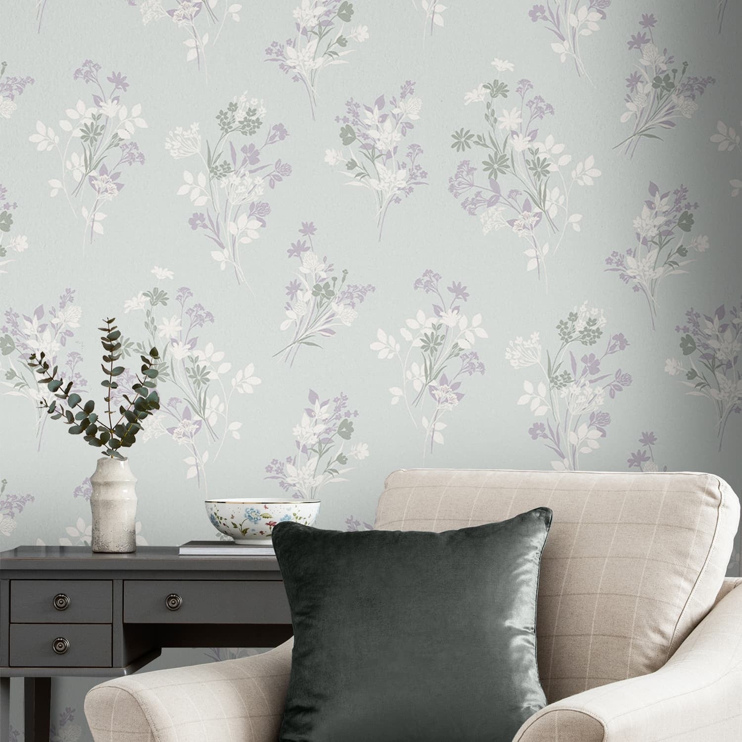 Laura Ashley Tapeta filzelinowa IGERNA PALE 10 m x 52 cm