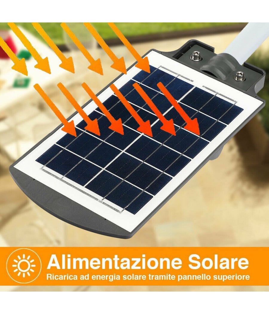 Trade Shop - Lampione Stradale Faro Led 90w Solare Luce Esterno Sensore Movimento Telecomando - - 4