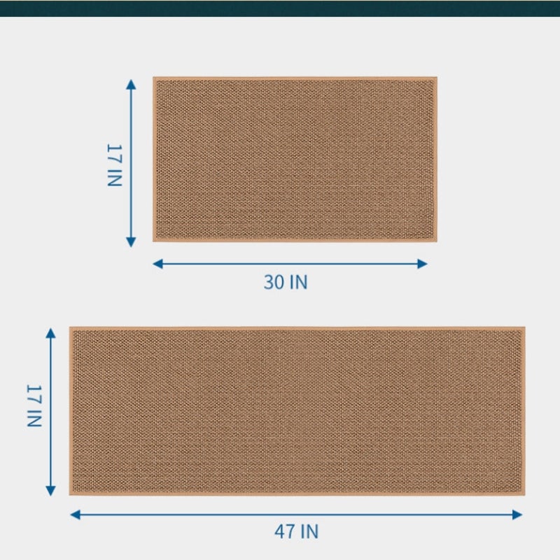 Tapis de Cuisine Antidérapant en Lin Naturel Beige 60×90 cm, Résistant à l'Eau et à l'Huile, Lavable et Confortable - 5