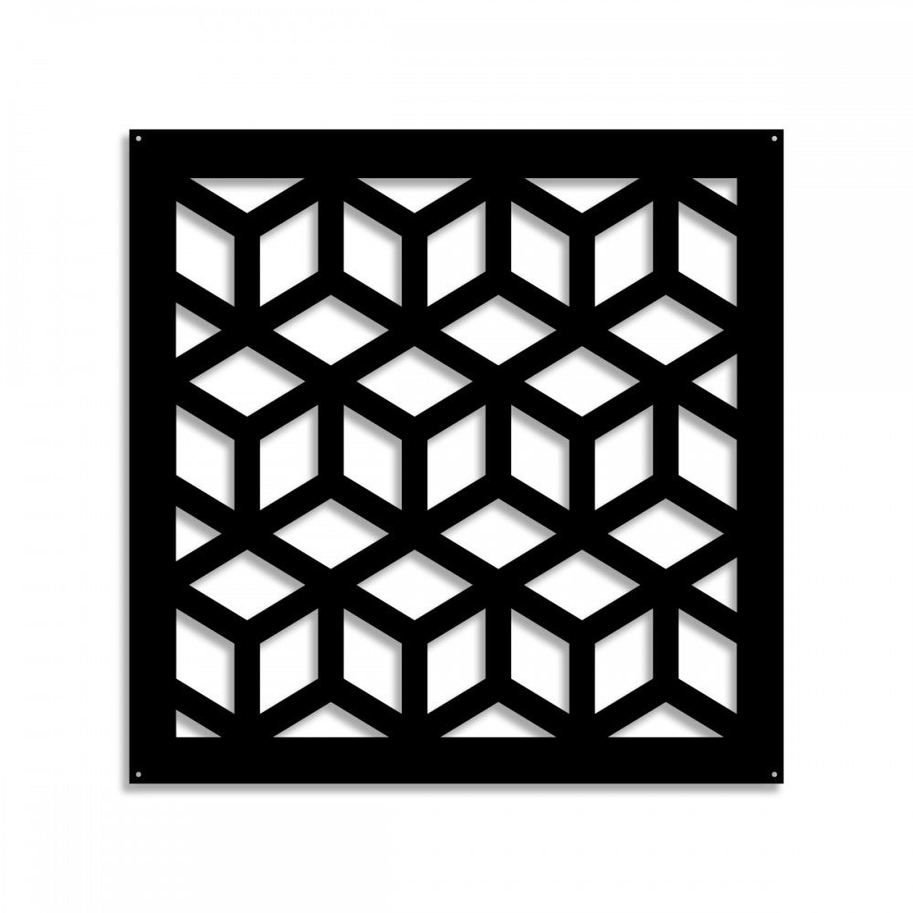 CUBE - Panel perforowany z PVC - CZARNY Parasol przeciwsłoneczny 98x98 cm Grubość 1 cm