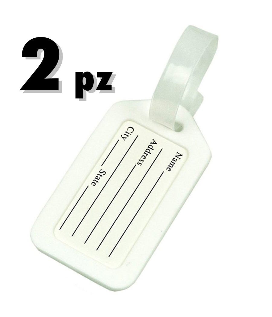 6 Targhette Per Valigia In Alluminio - Con Anelli In Acciaio, 6 Colori Diversi - Foto 10