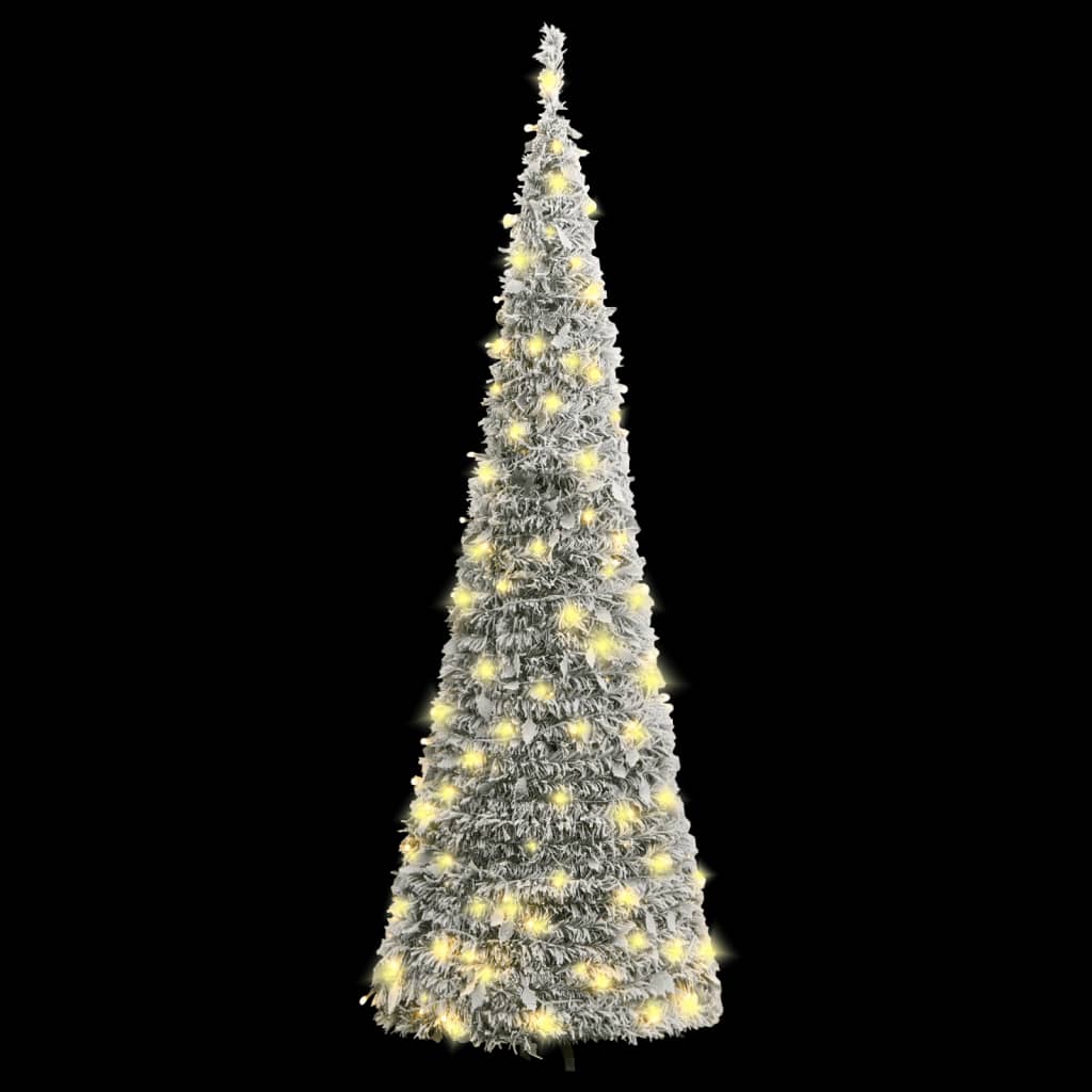 vidaXL Albero di Natale Artificiale Pop-up Neve Fioccata 200 LED 210cm - 2