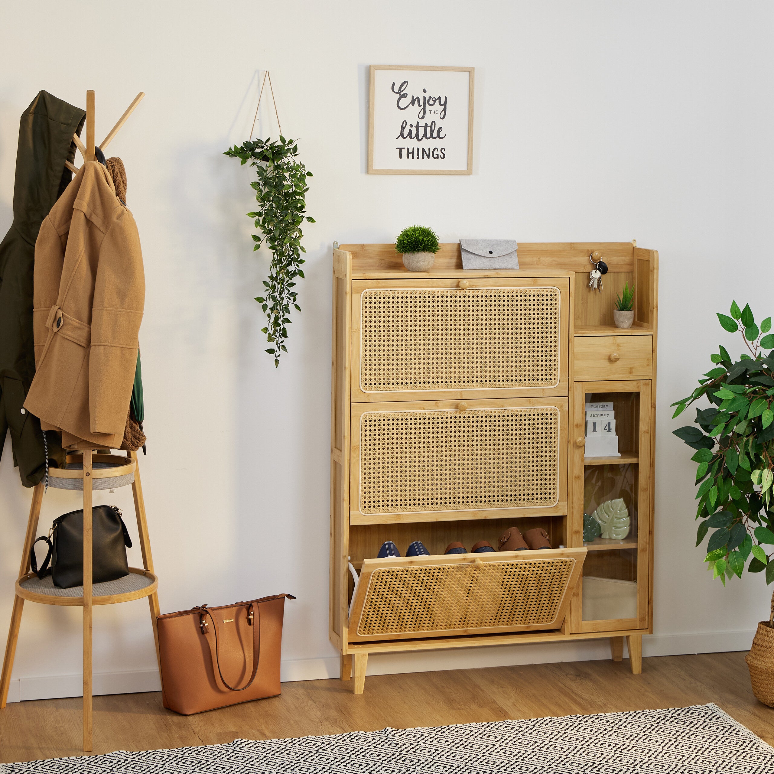 Relaxdays Scarpiera Ingresso, Mobiletto Portascarpe con 3 Ripiani per 6 Paia di Scarpe