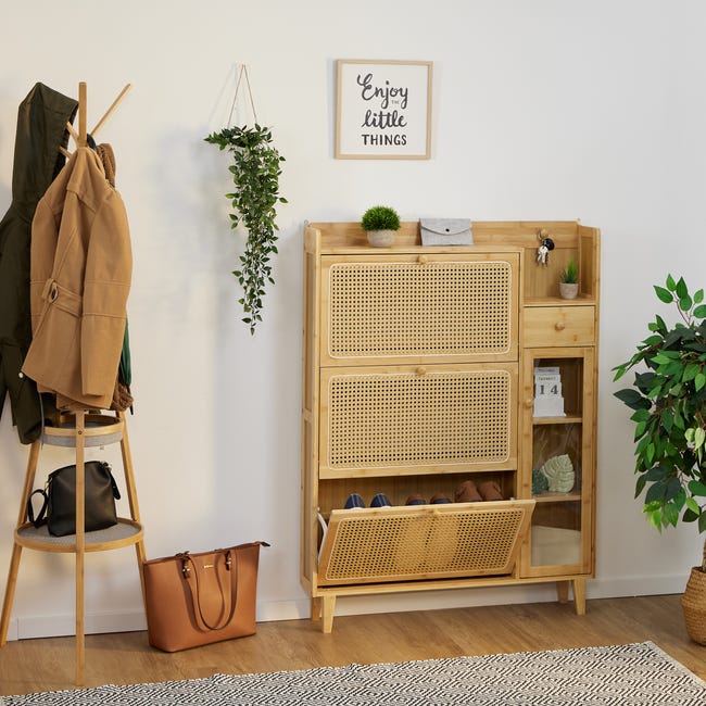 Relaxdays Scarpiera Ingresso, Mobiletto Portascarpe con 3 Ripiani per 6 Paia di Scarpe Relaxdays Scarpiera Ingresso, Mobiletto Portascarpe con 3 Ripiani per 6 Paia di Scarpe