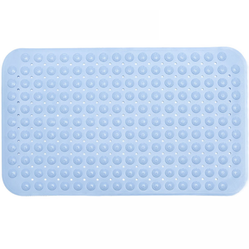 opakowanie niebieskiej antypoślizgowej maty łazienkowej 36 x 71 cm, kwadratowa mata prysznicowa z PVC z przyssawką