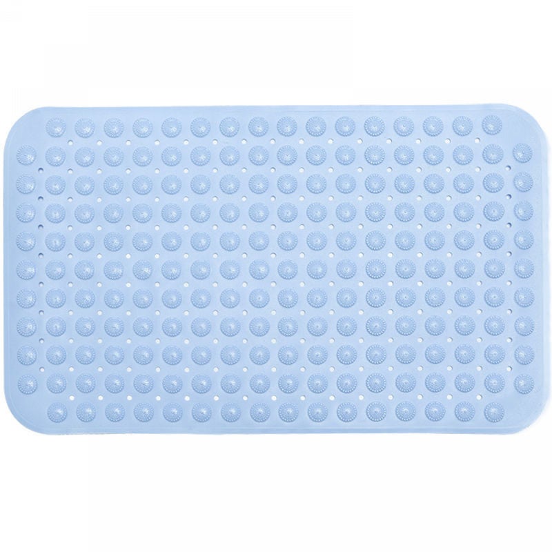 opakowanie niebieskiej antypoślizgowej maty łazienkowej 36 x 71 cm, kwadratowa mata prysznicowa z PVC z przyssawką