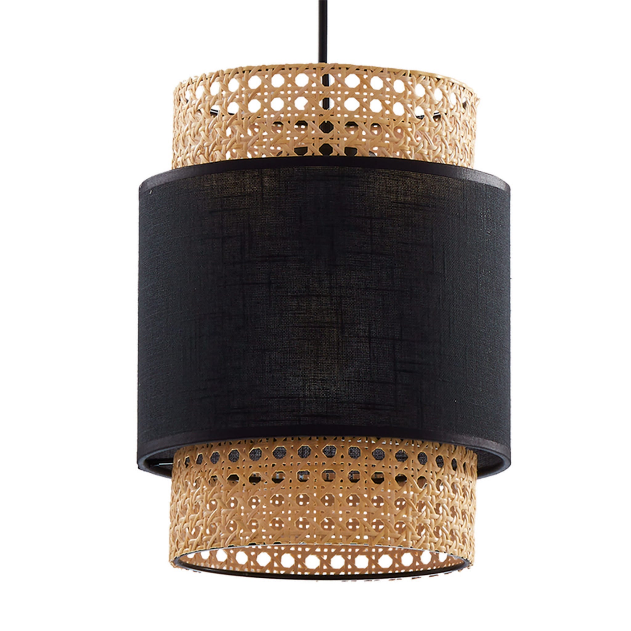 Lampa sufitowa wisząca Boho czarna 1xE27x15W boho wym: 170 x 20 x 20 cm wiklina / rattan / słoma TK Lighting - 2