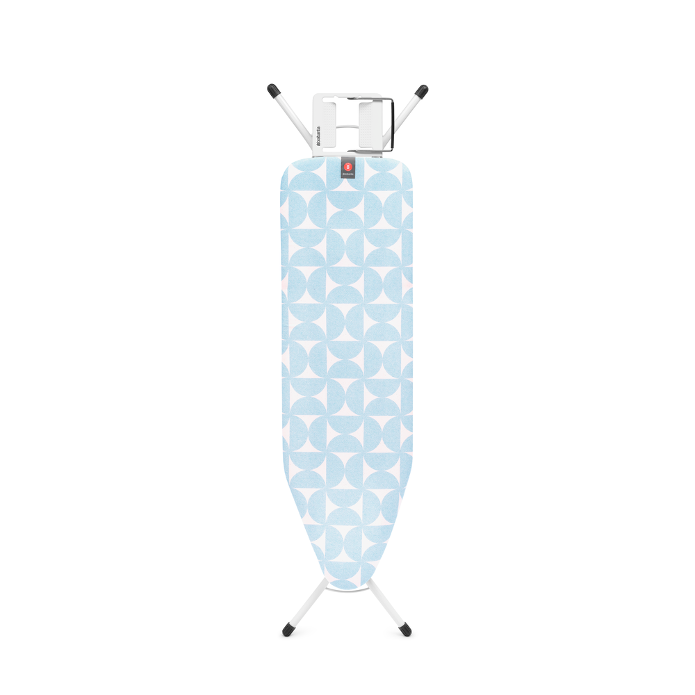 Bartnelli by Rorets - Asse da stiro classica con tecnologia brevettata EZ-Glide, realizzata in Europa, asse in ferro di alta qualità con poggiaperro, copertura a 4 strati, superficie 13 x 43, altezza