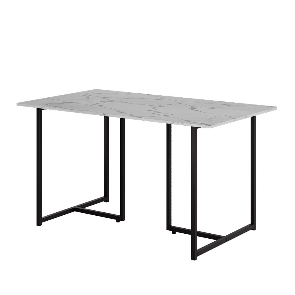 Vicco Stół do jadalni Merido, Czarny/marmurowo-biały, 140 x 80 cm