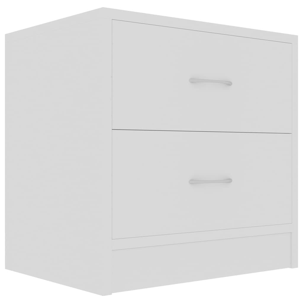 vidaXL Mesita de noche madera contrachapada blanco 40x30x40 cm - 2