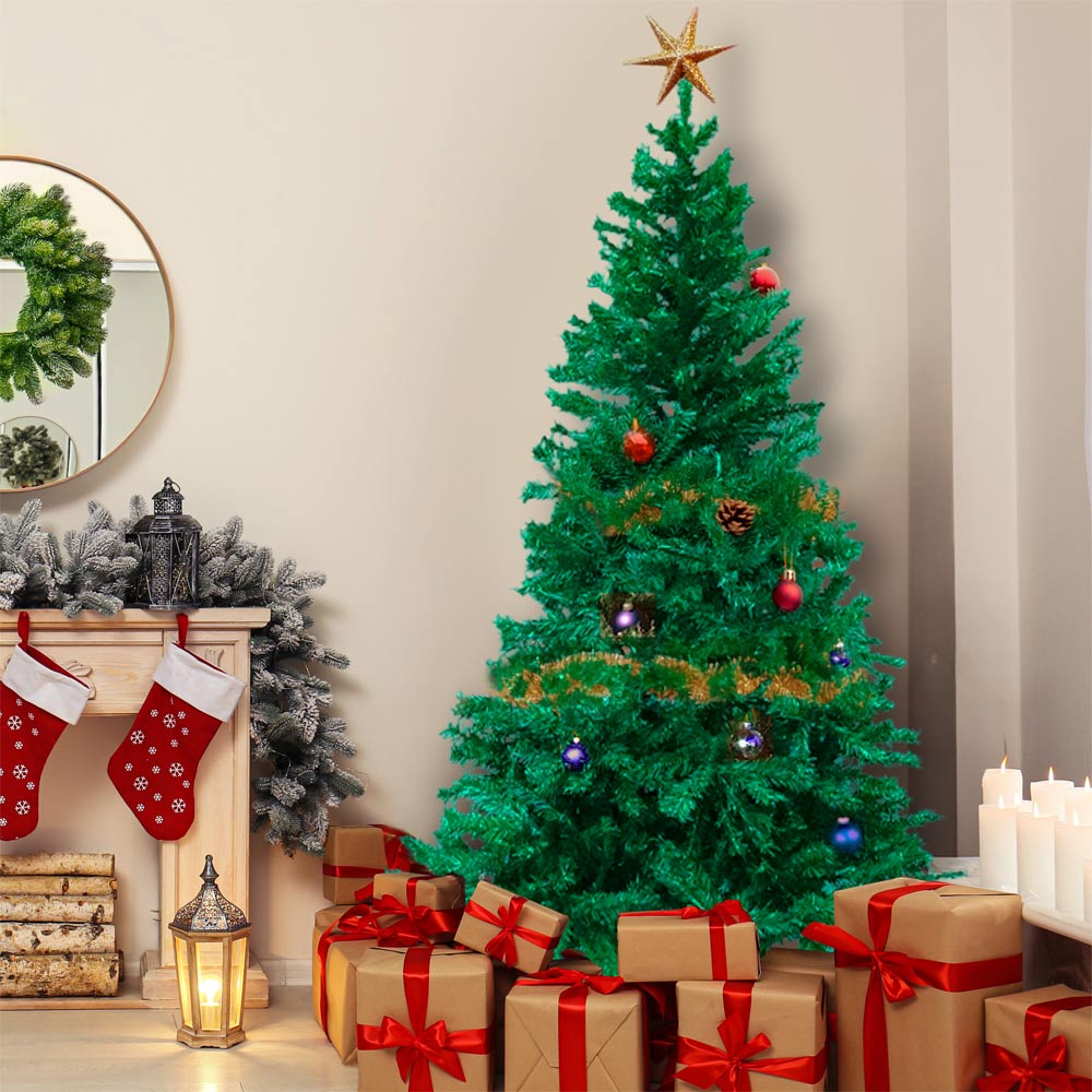 Sapin de noël artificiel - Effet naturel, Facile à Monter - Décoration Intérieure - 452 branches - 150 cm - Vert - 7