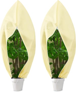 Lot De 4 Housses D'Hivernage 80x120 Cm Vert - Protection Anti-Gel Pour Plantes Avec Cordon Et Zipper
