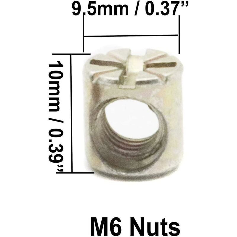 Kit Vis de Lit de Bébé 50-Set - Différentes Tailles M6x40mm/50mm/60mm/70mm/80mm - 4