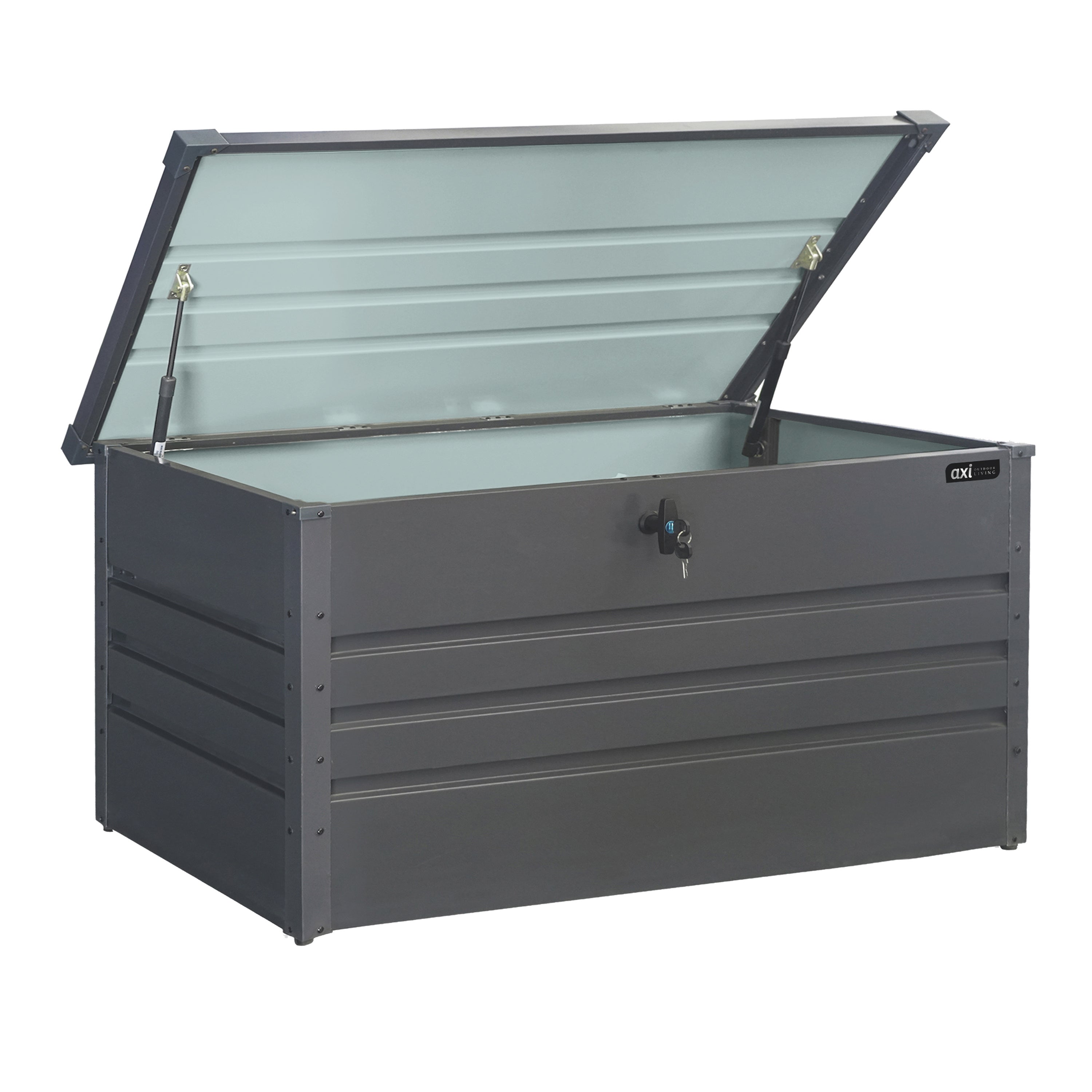 Baule Da Giardino In Resina Effetto Legno Antracite - 78x55x52 Cm, 170 Litri, Impermeabile E Lucchettabile