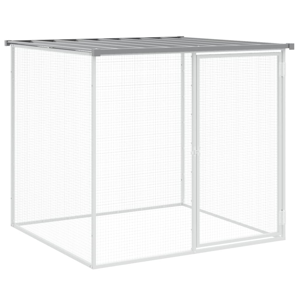 Galinheiro com teto 1003x98x90 cm aço galvanizado cinza-claro vidaXL - 5