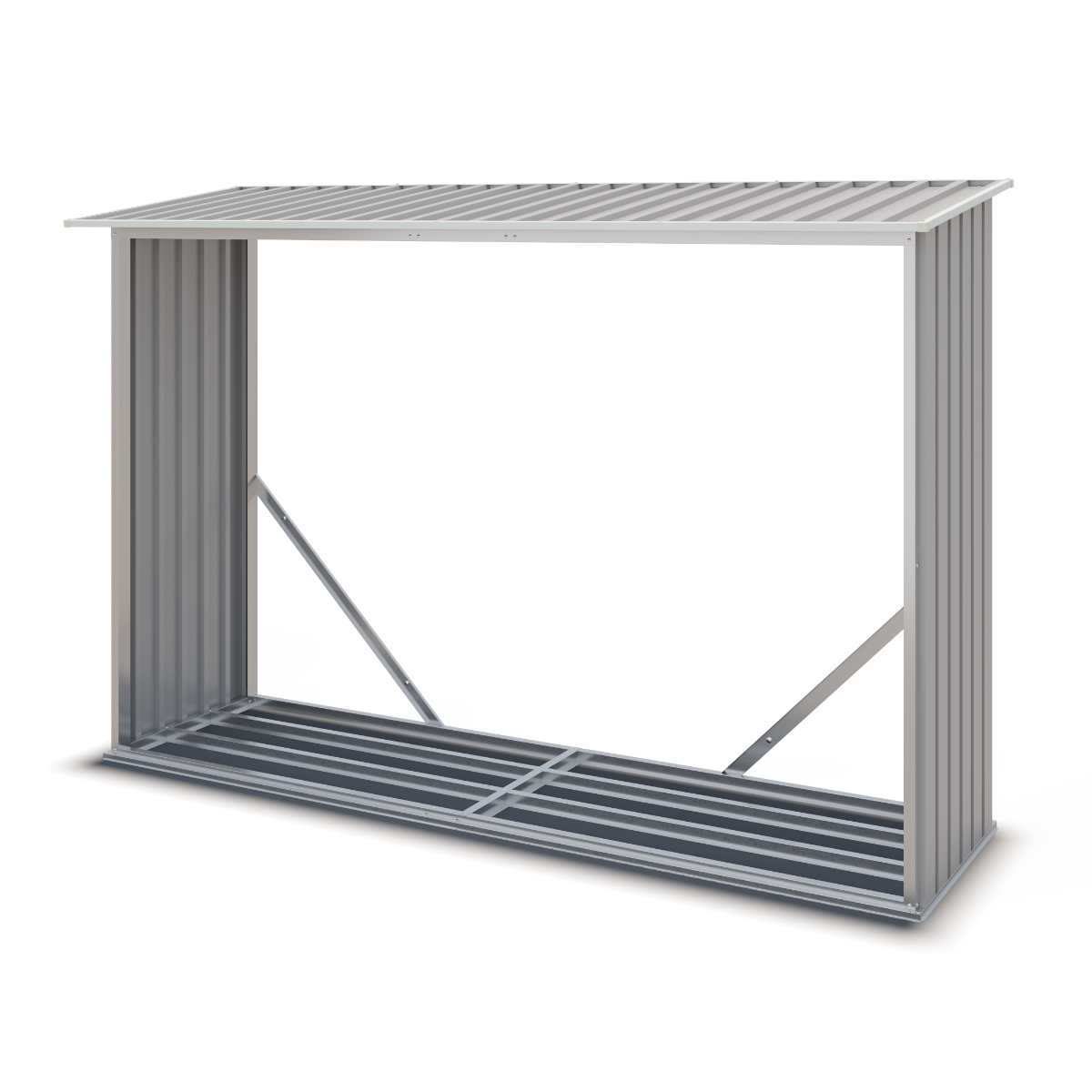 Abri bûches métal TRIGANO 3 stères avec toit incliné et structure acier galvanisé pour protéger votre bois au jardin - 2