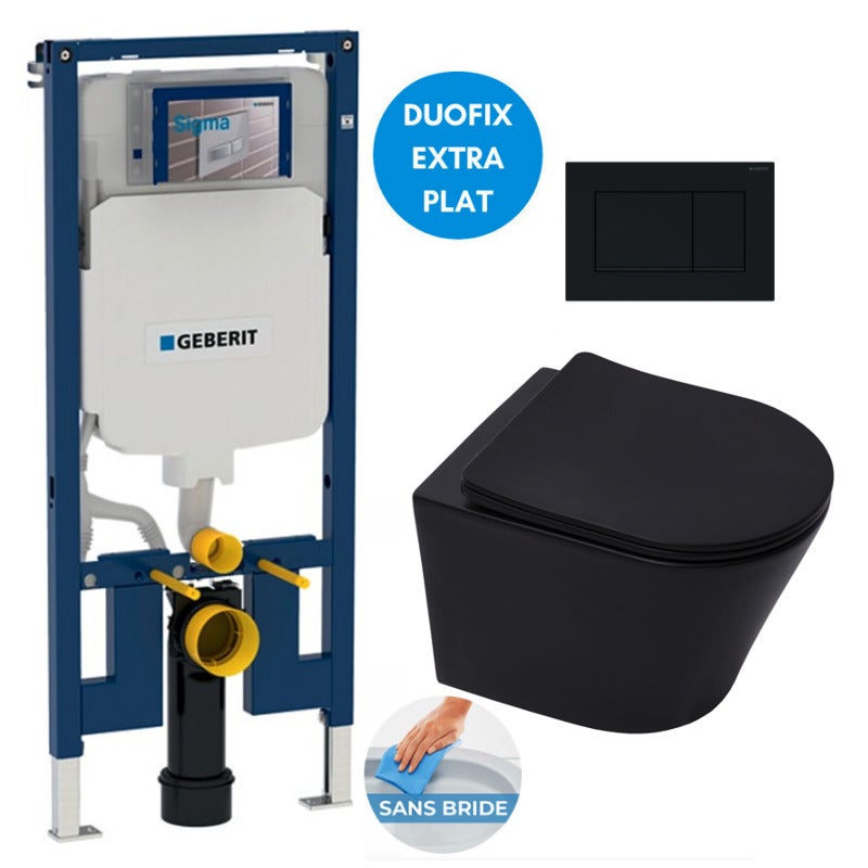 Pack WC Bati-support Geberit UP720 slim + WC Swiss Aqua Technologies ...