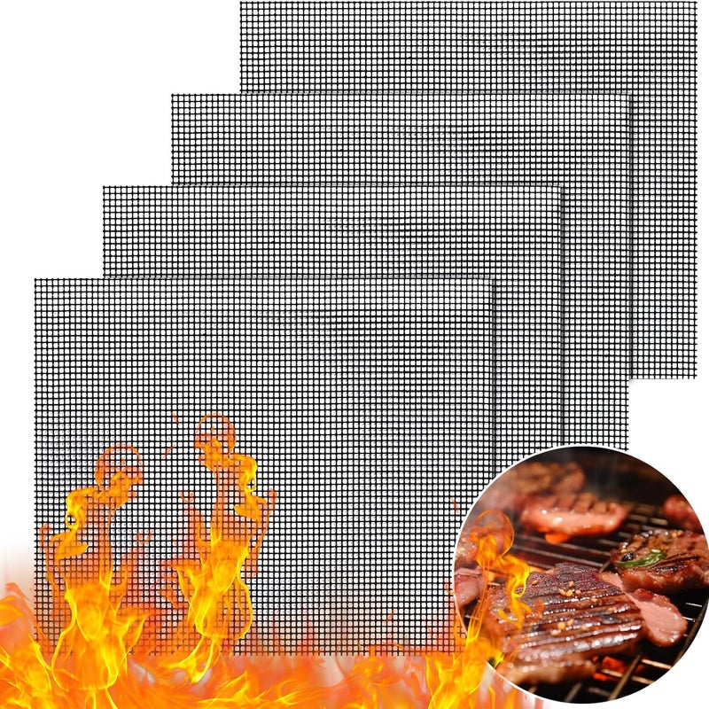 Maty grillowe do grillowania mięsa i warzyw, maty grillowe z powłoką nieprzywierającą, deski do krojenia - 40 x 33 cm, 4 sztuki