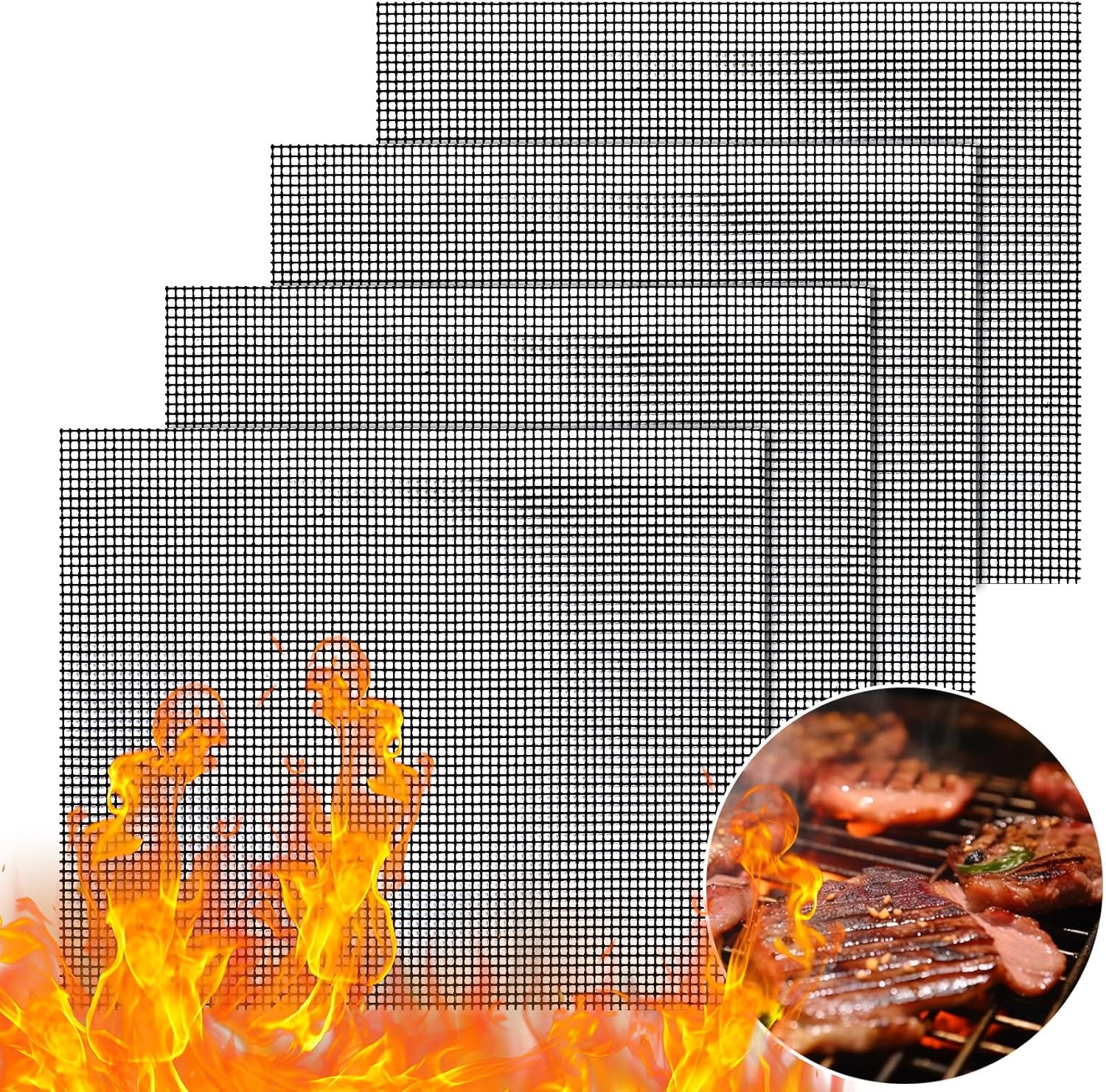 Tapis de gril de grille Tapis de Barbecue Antiadhésif, Tapis de Barbecue Rond en Tissu de Fibre Tapis de gril de grille Tapis de Barbecue Antiadhésif, Tapis de Barbecue Rond en Tissu de Fibre