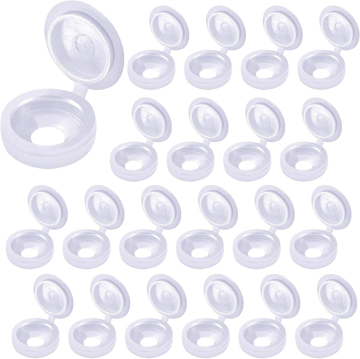 DCQQ 200 Pièces Cache Vis à Charnière Cache Vis Plastique Couvercles à Vis Repliable Gris Bouchon à Vis Pour Décoration De Meubles Placards Mur(Gris