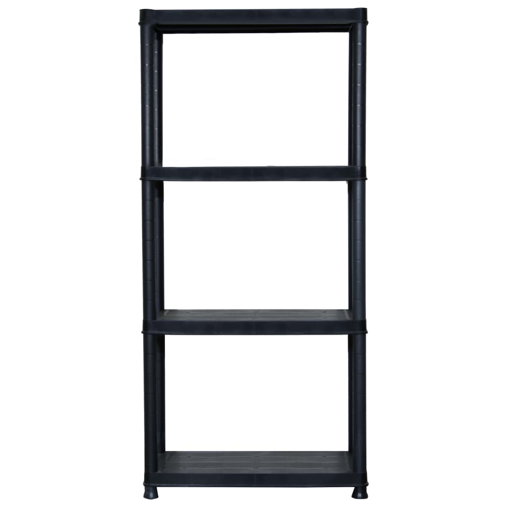 Scaffale portaoggetti libreria a 4 livelli 130 cm plastica nera 02_0000648 - 2