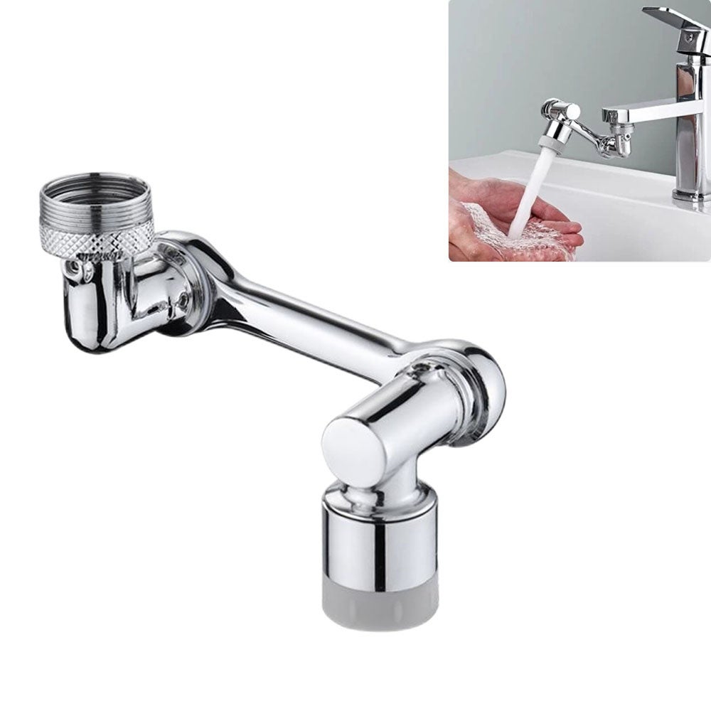Rallonge De Robinet Rotative 1080° Avec Buse Anti-Éclaboussures - Neuf Argenté Plastique