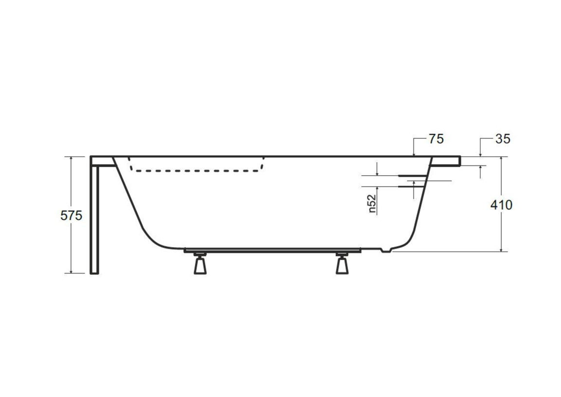 Baignoire d'angle asymétrique CORNEA 140x80 cm gauche avec tablier - 4