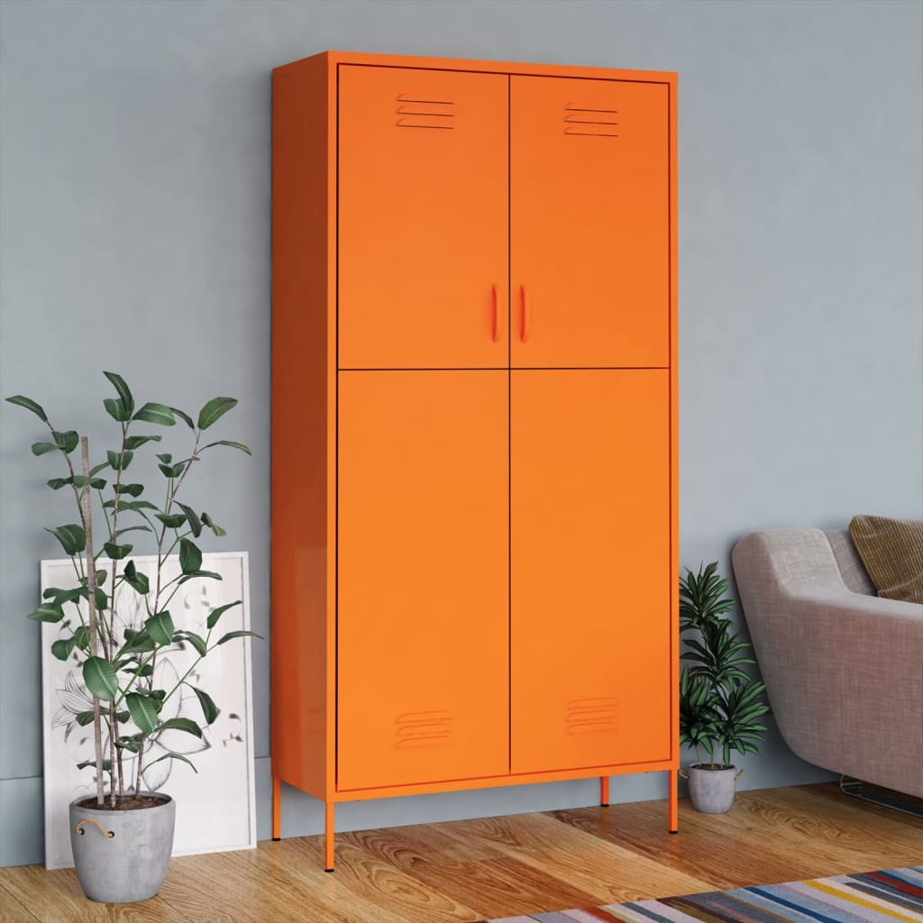 Armário em aço laranja 90x50x180 cm - COMFORTXL - 2