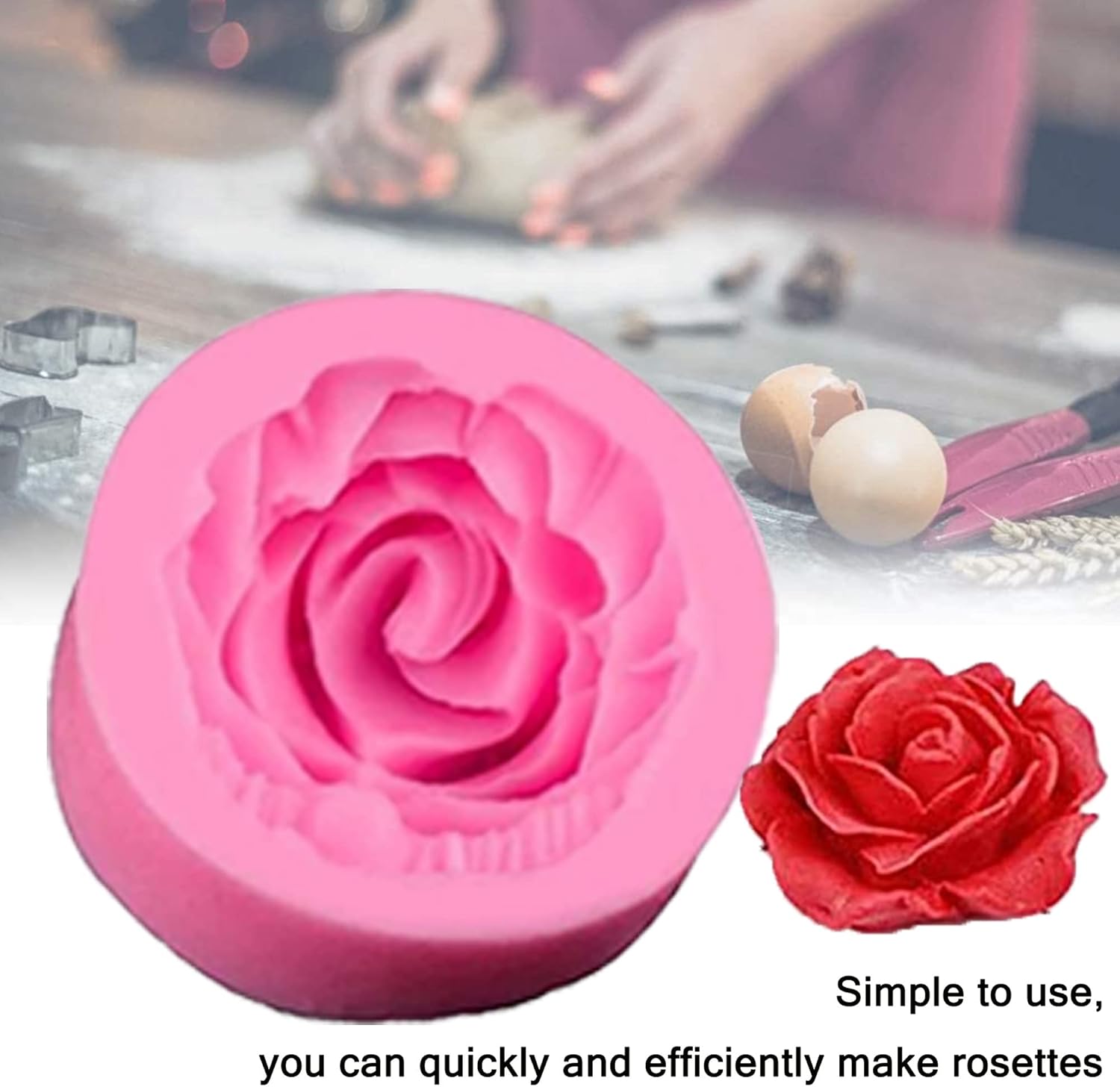 Set De 3 Moldes De Silicona En Forma De Rosa - Para Velas, Jabón, Chocolate Y Repostería, Resistentes Al Calor